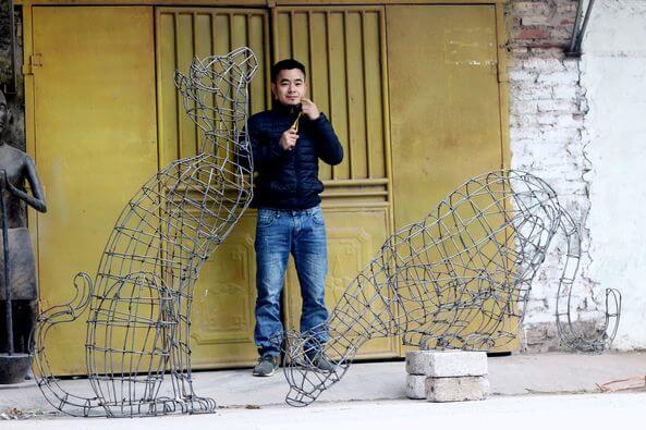 Mô hình sắt mèo trồng cây